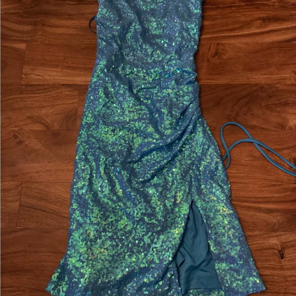 Shimmering Blue Sequin Dress